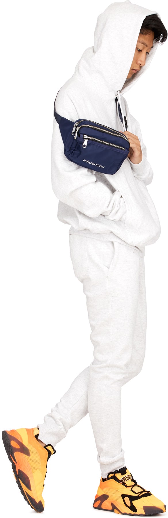 Champion: Gris Jogging Tissage Inversé Calligraphie Gris - 4