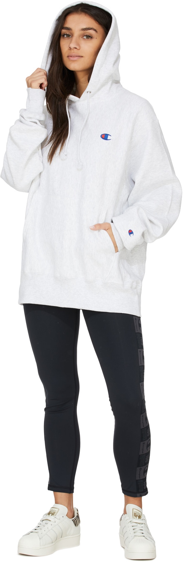Champion: Gris Veste à Capuche Tissage Inversé Boyfriend Gris - 4