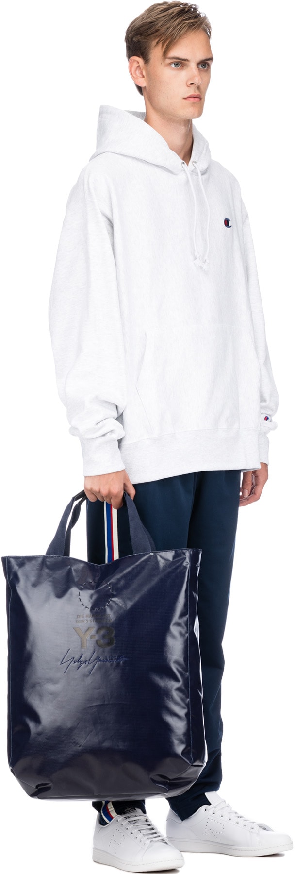 Champion: Grey Reverse Weave Hoodie - 4