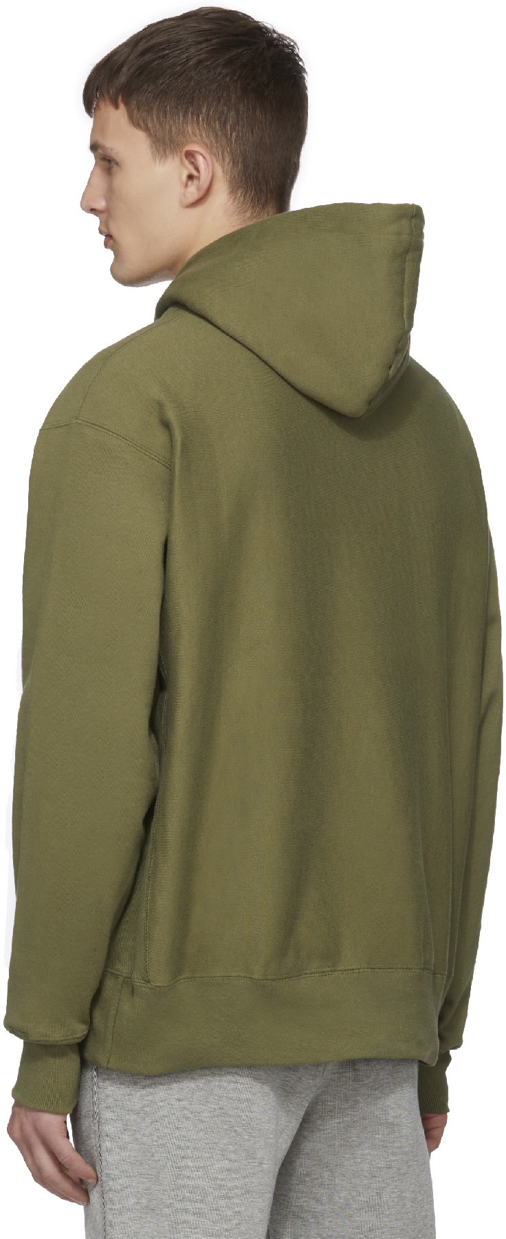 Champion: Vert Pull à Capuche Reverse Weave Ombre Block Vert - 3