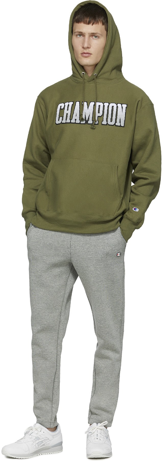 Champion: Green Reverse Weave Ombre Block Hoodie - 4