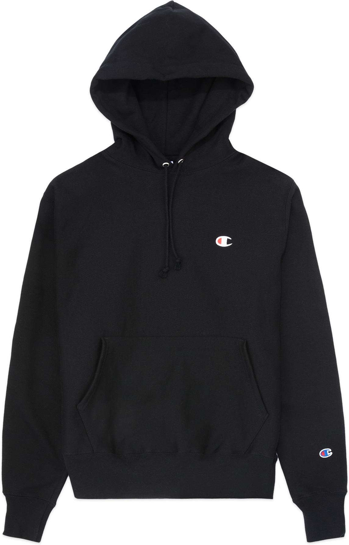 Champion: Black Reverse Weave Hoodie - 1