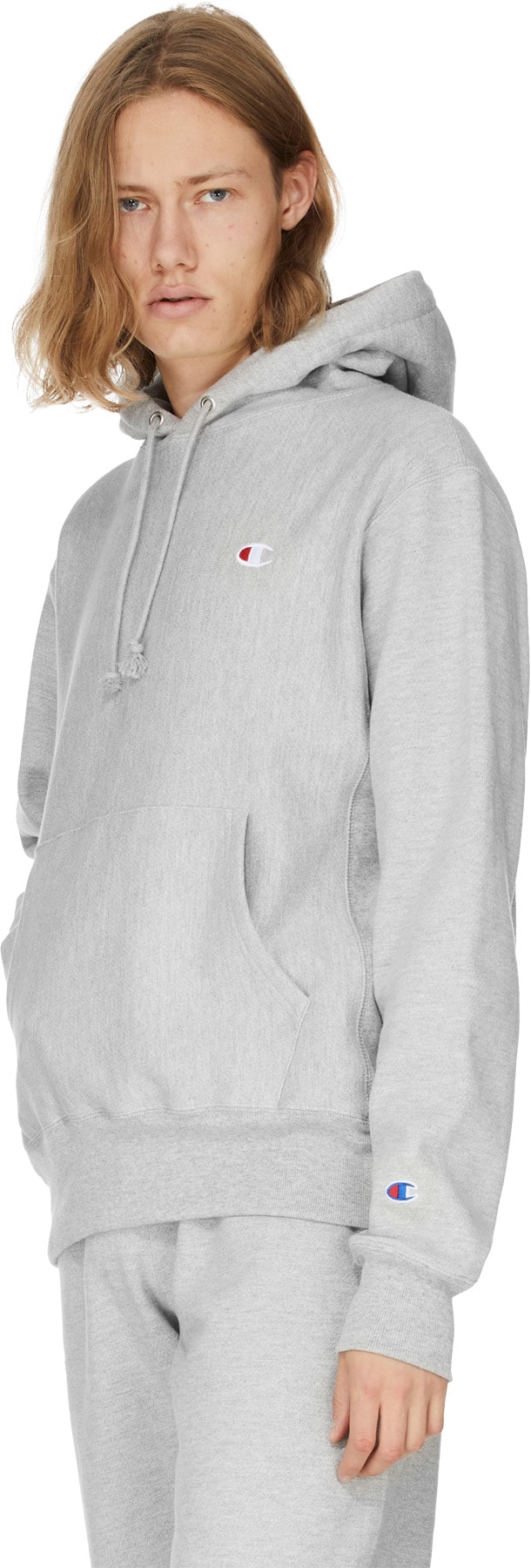 Champion: Grey Reverse Weave Hoodie - 3