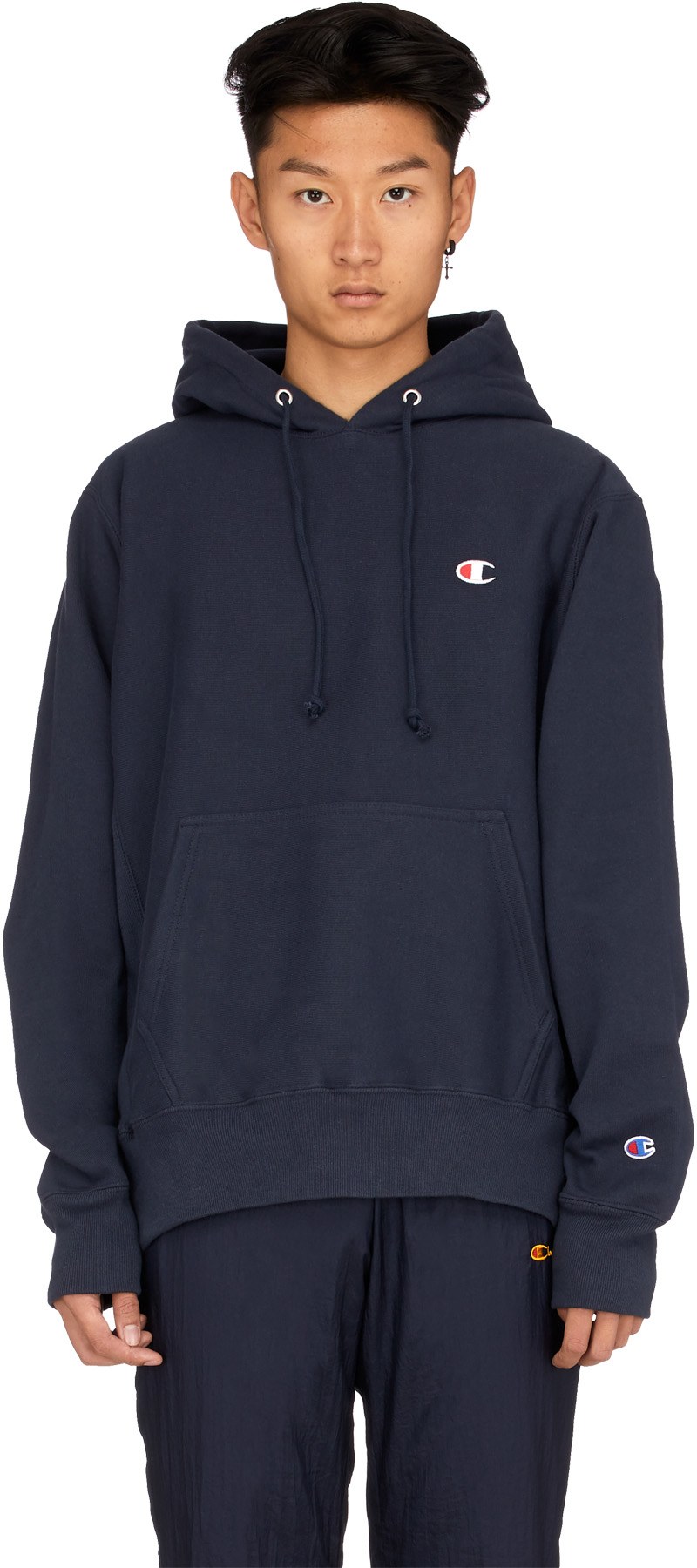 Champion: Bleu Veste à Capuche Tissage Inversé Bleu - 1