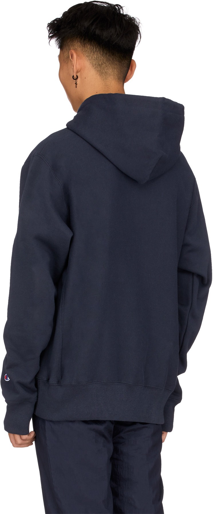 Champion: Blue Reverse Weave Hoodie - 3