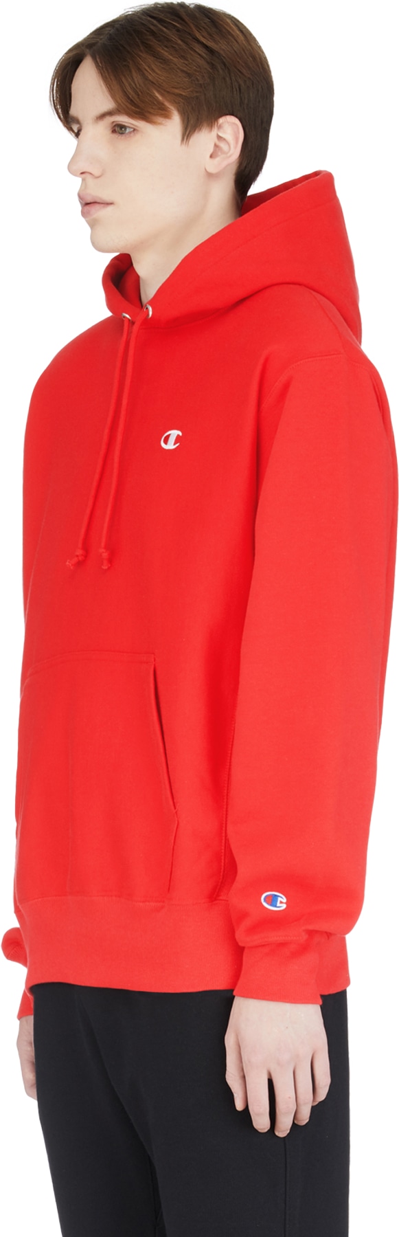 Champion: Red Reverse Weave Hoodie - 2