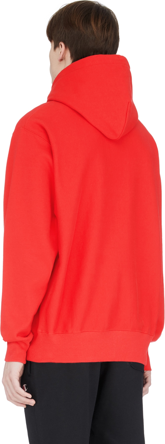 Champion: Red Reverse Weave Hoodie - 3