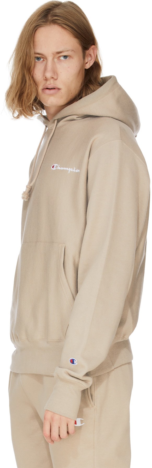 Champion: Neutrals Reverse Weave Script Hoodie - 3