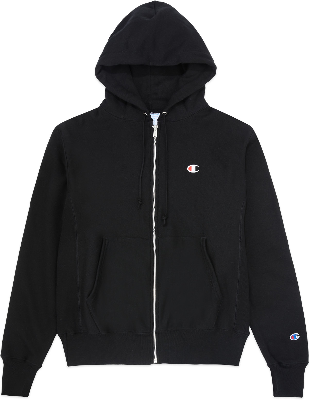 Champion: Black Reverse Weave Zip Up Hoodie - 1