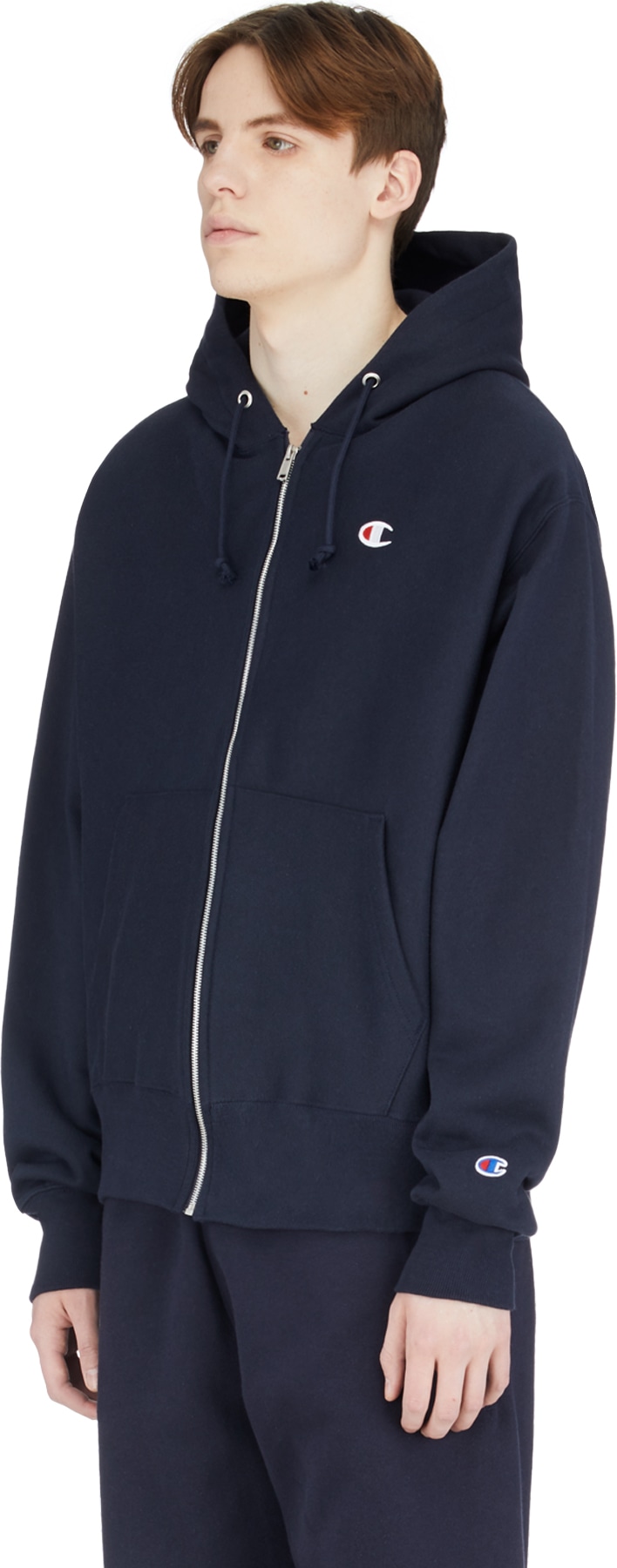 Champion: Blue Reverse Weave Zip Up Hoodie - 2