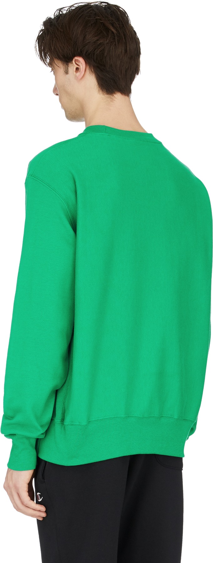 Champion: Green Reverse Weave Crew Neck Pullover - 3