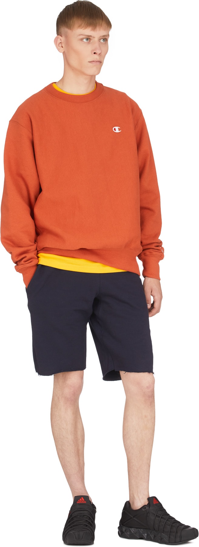 Champion: Orange Pull Tissage Inversé Col Rond Orange - 4