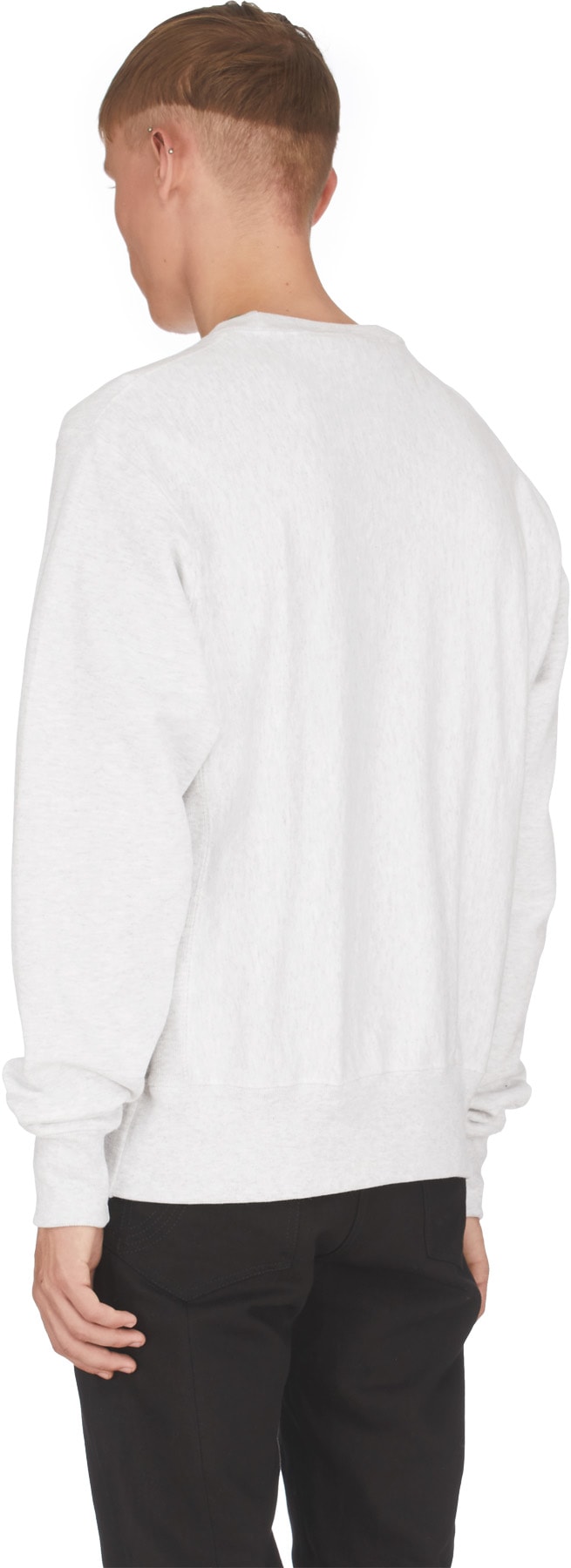 Champion: Grey Reverse Weave Crew Neck Pullover - 3