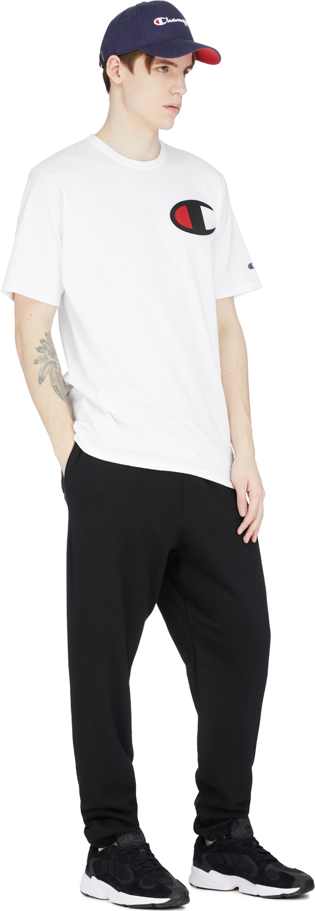 Champion: Black Reverse Weave Sweatpants - 4