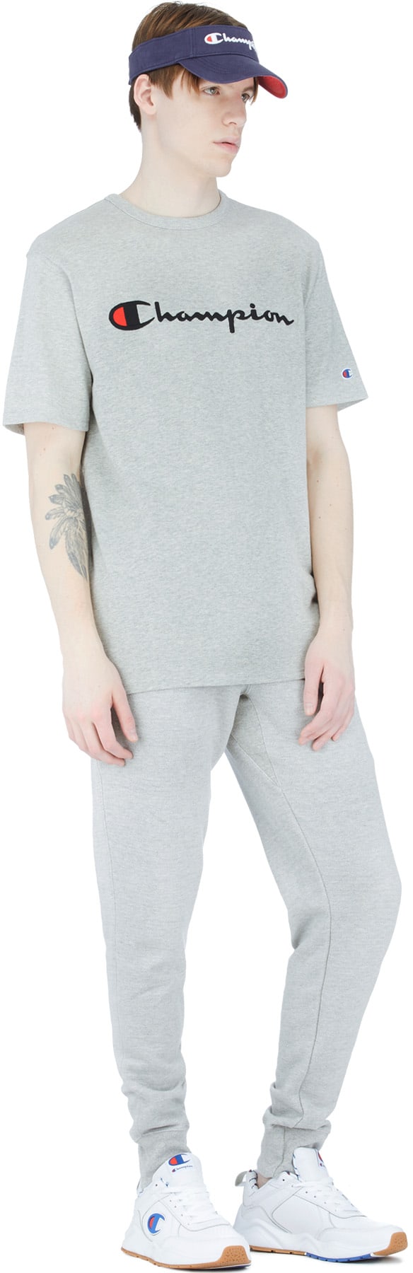 Champion: Grey Reverse Weave Sweatpants - 4