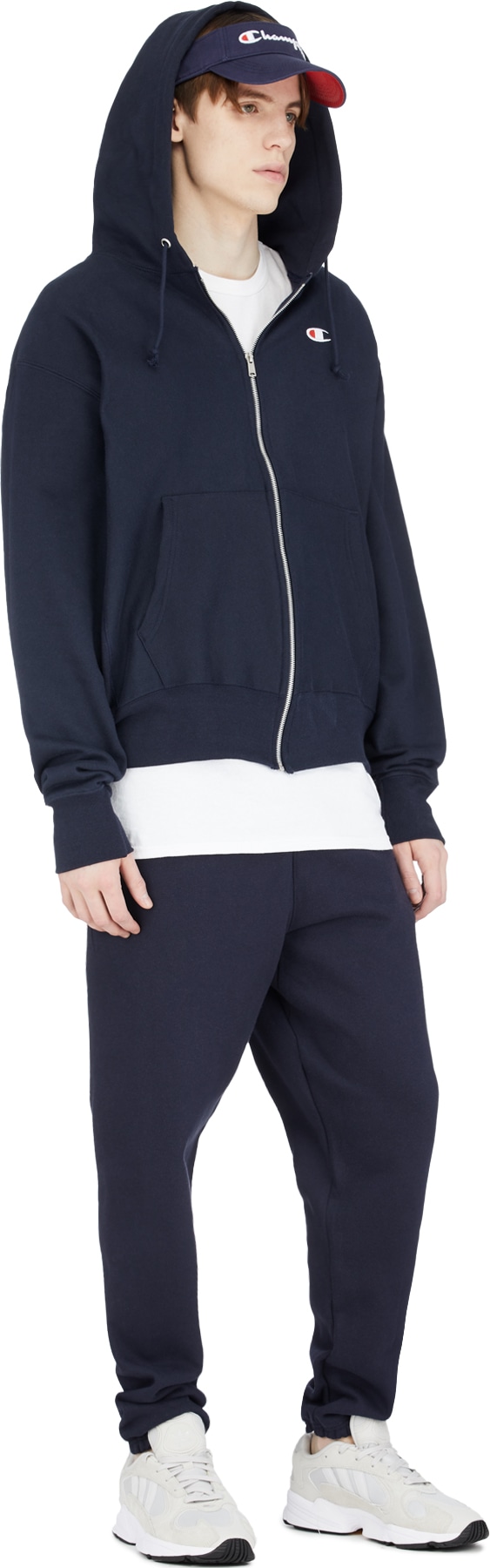 Champion: Blue Reverse Weave Sweatpants - 4