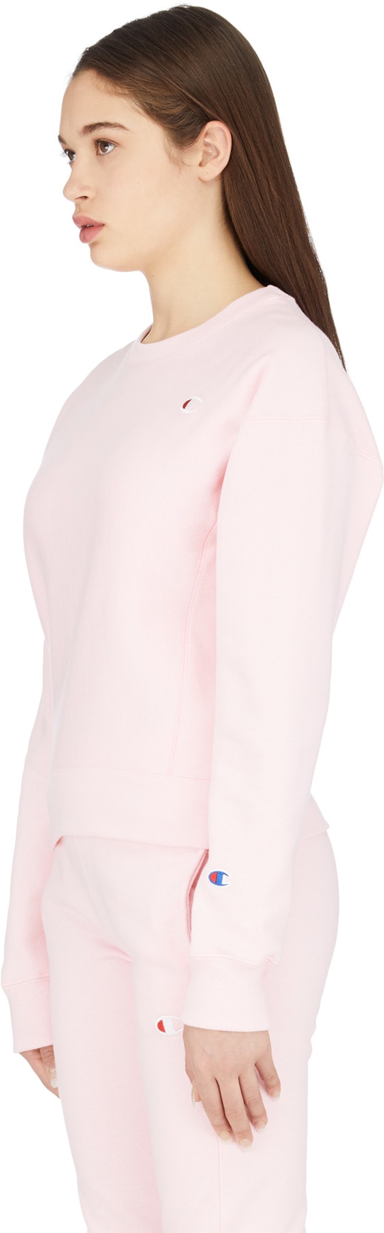 Champion: Pink Reverse Weave Crewneck Sweater - 2