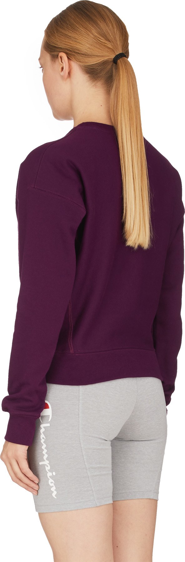 Champion: Mauve Pull Tissage Inversé Coupé Calligraphie Mauve - 3