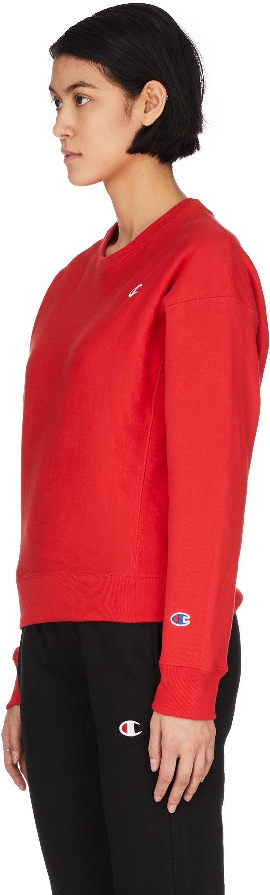 Champion: Red Reverse Weave Crewneck Sweater - 2