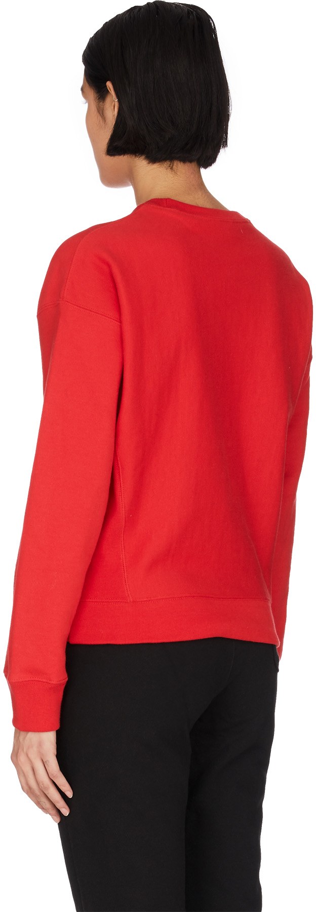 Champion: Red Reverse Weave Crewneck Sweater - 3