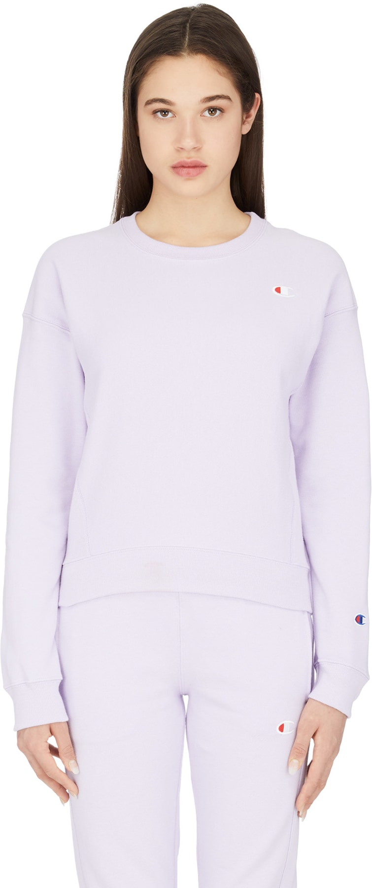 Champion: Purple Reverse Weave Crewneck Sweater - 1