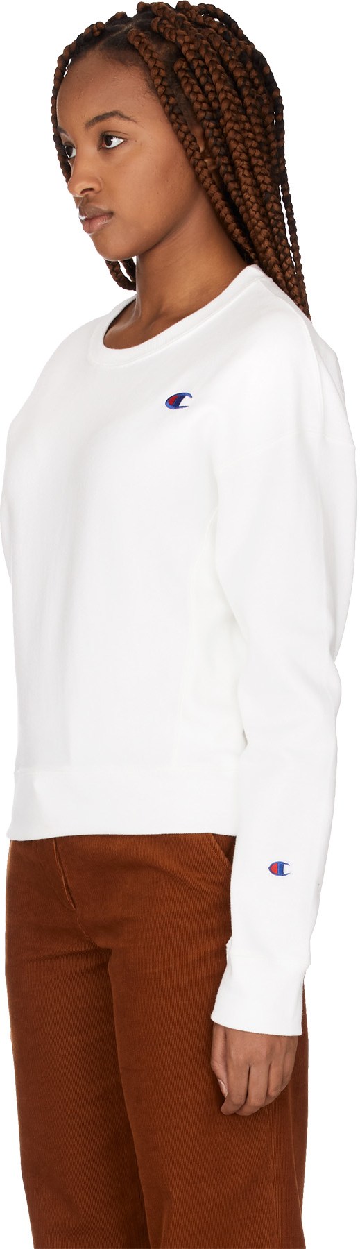 Champion: White Reverse Weave Crewneck Sweater - 2