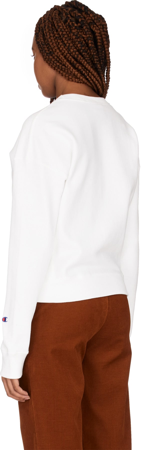 Champion: White Reverse Weave Crewneck Sweater - 3
