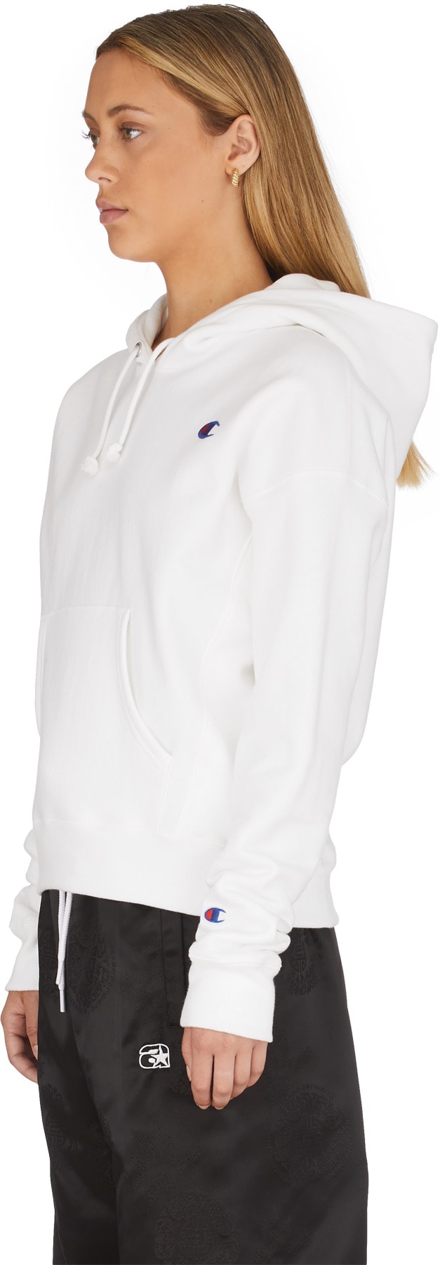 Champion: White Reverse Weave Hoodie - 2