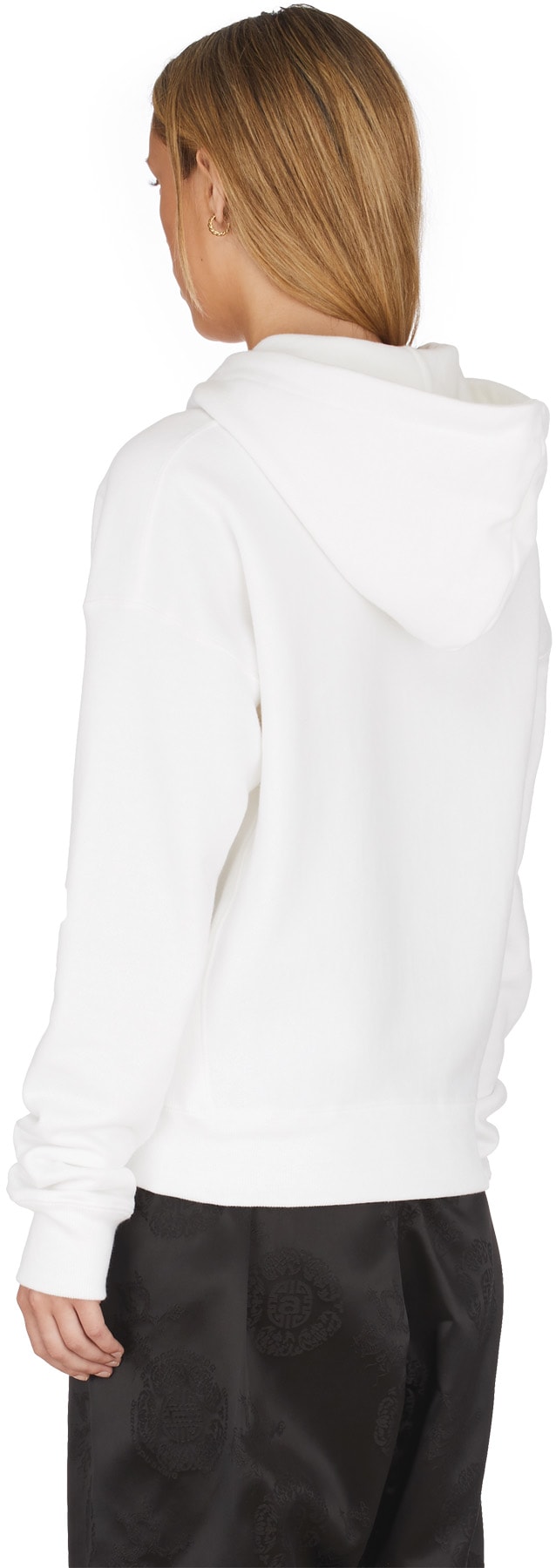 Champion: White Reverse Weave Hoodie - 3