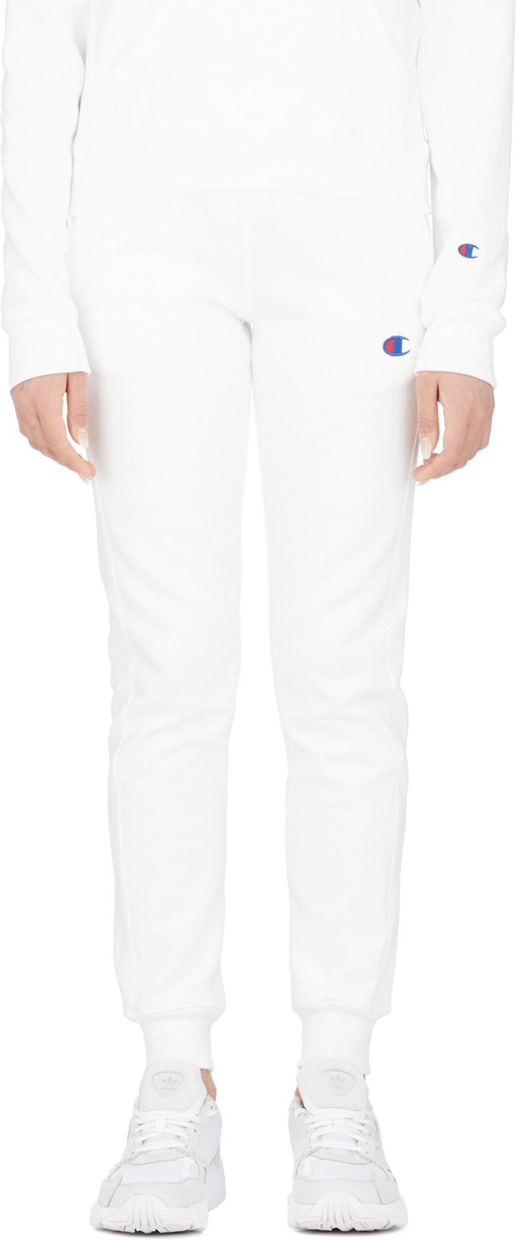 Champion: White Reverse Weave Jogger Pants - 1