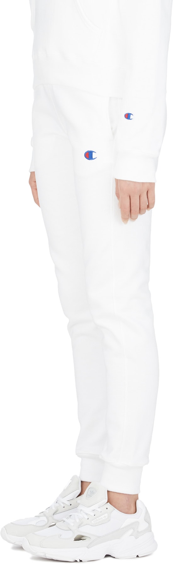 Champion: White Reverse Weave Jogger Pants - 2