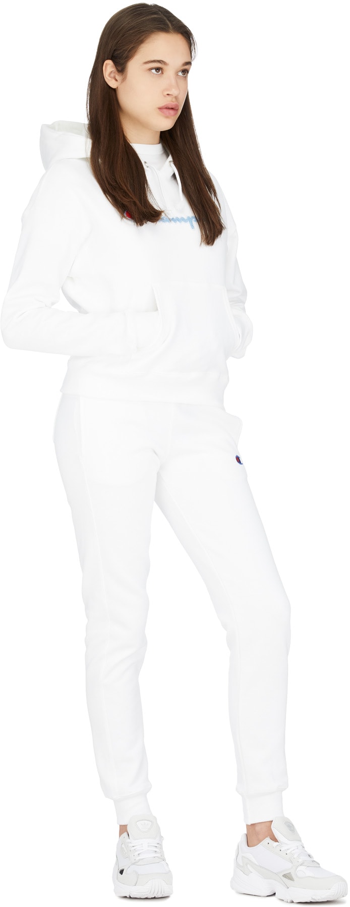 Champion: White Reverse Weave Jogger Pants - 4