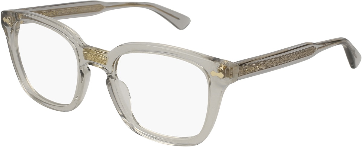 GUCCI: Gris Lunettes Rectangulaires Gris - 1