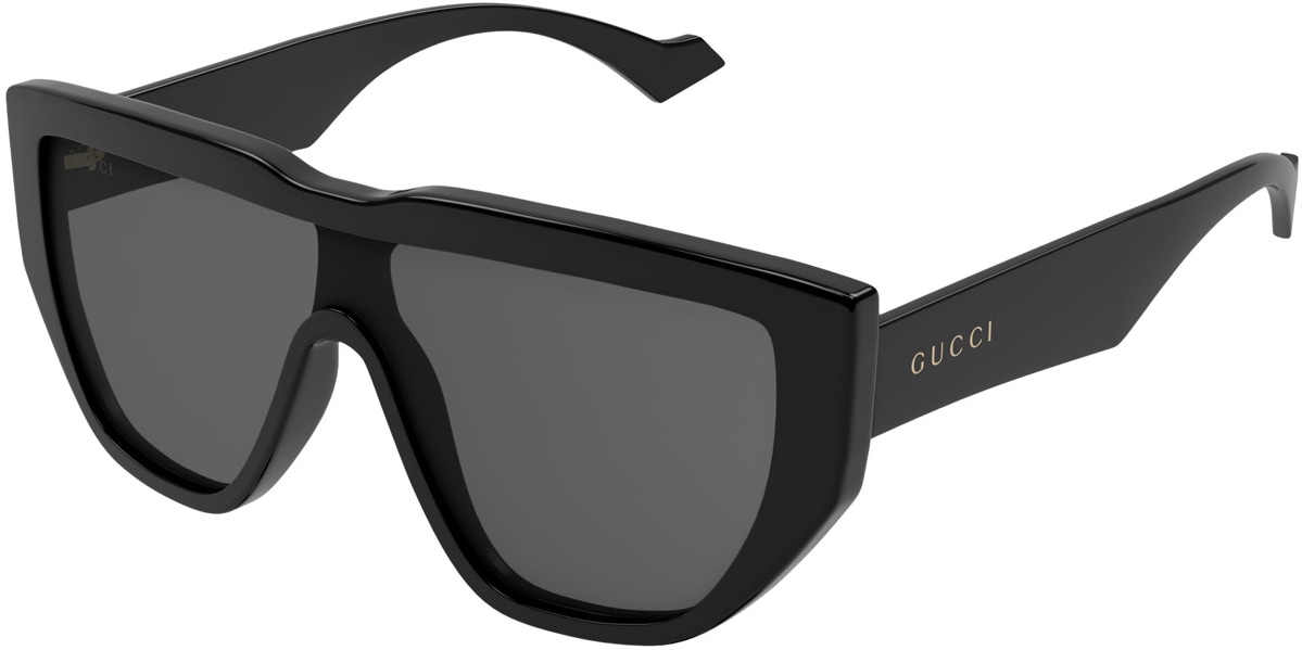 GUCCI: Noir Oversized Mask Sunglasses Noir - 1