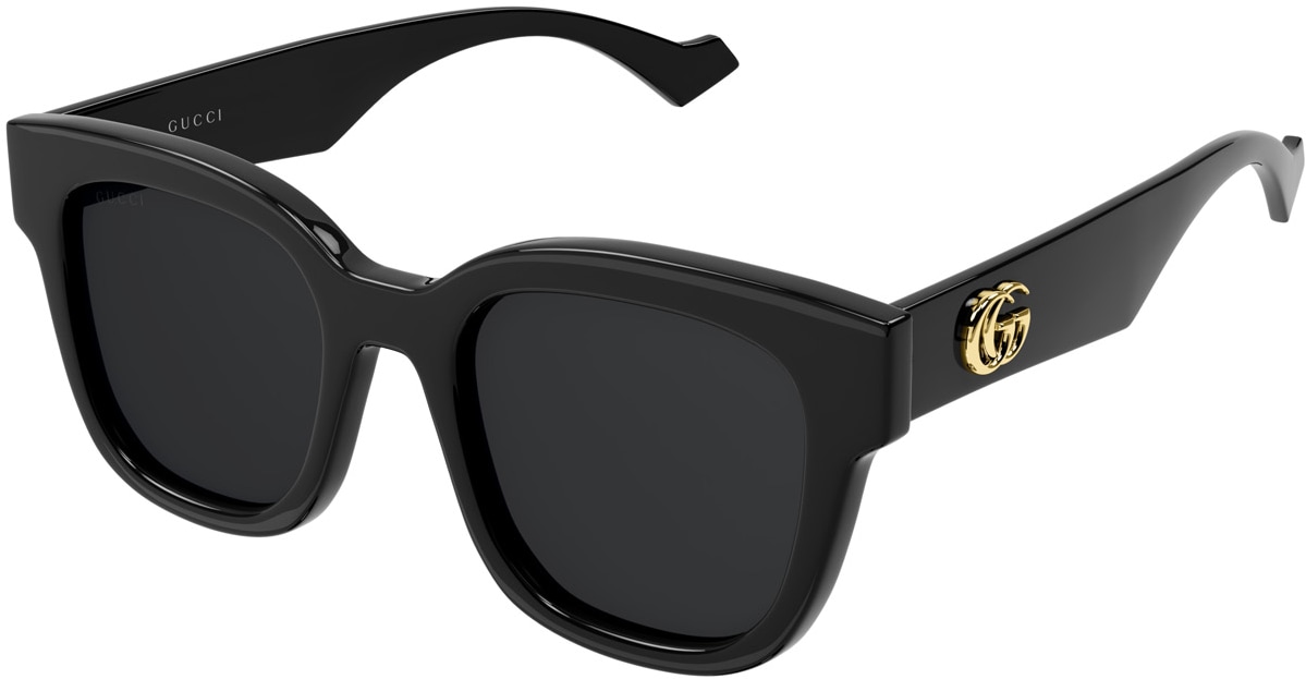 GUCCI: Black Square Frame Sunglasses - 1