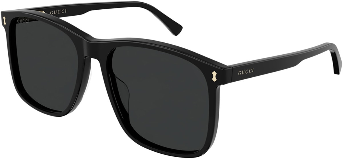 GUCCI: Black Square Frame Sunglasses - 1