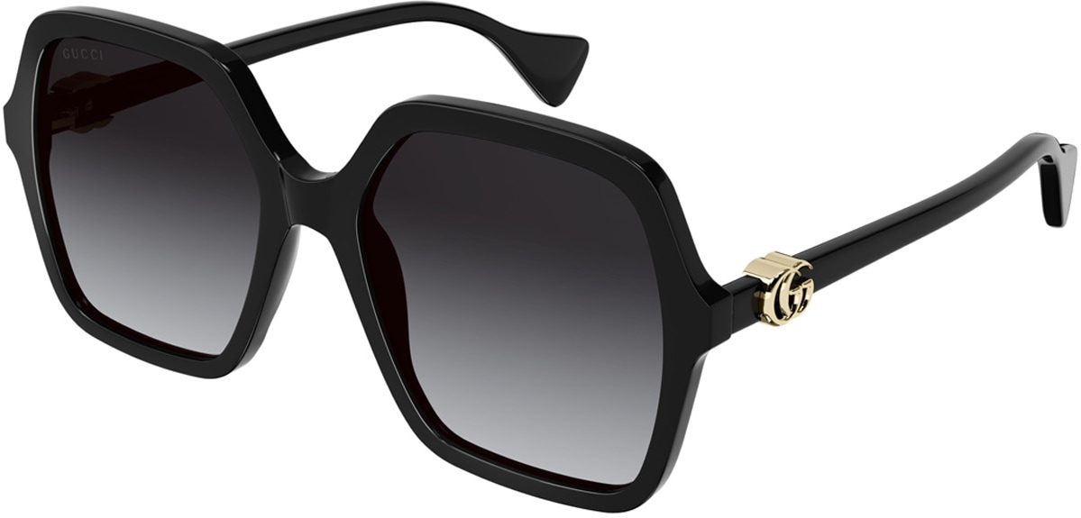 GUCCI: Noir Square Frame Sunglasses Noir - 1