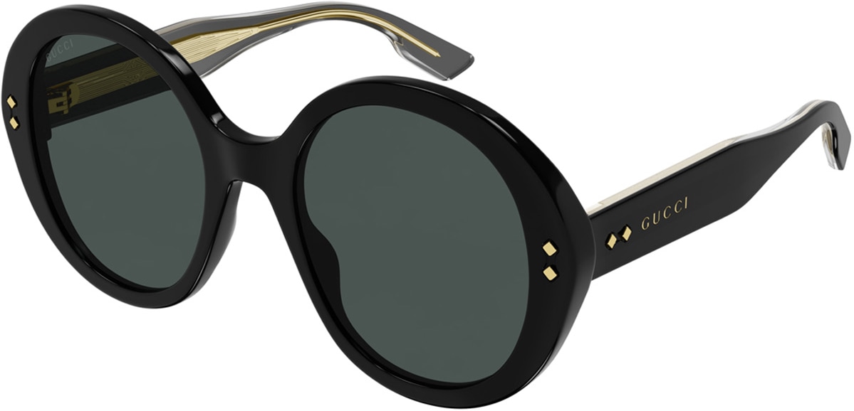 GUCCI: Noir Lunettes de soleil à monture ronde Noir - 1