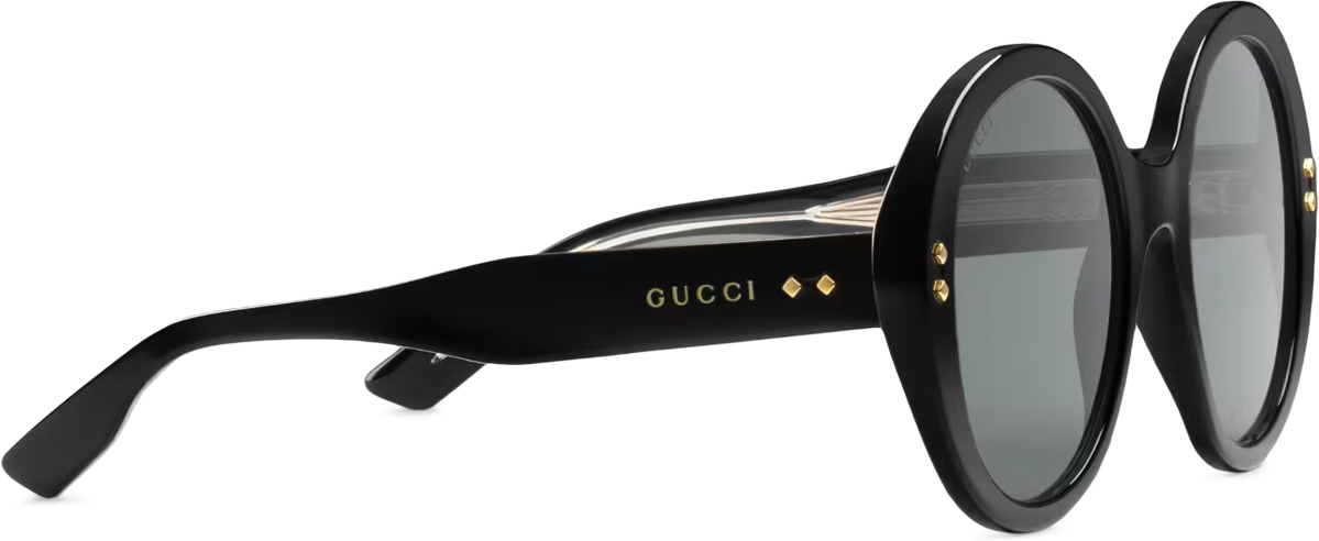 GUCCI: Noir Lunettes de soleil à monture ronde Noir - 3