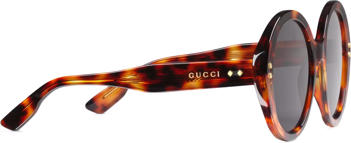 GUCCI: Brun Lunettes de Soleil Rondes Brun - 3