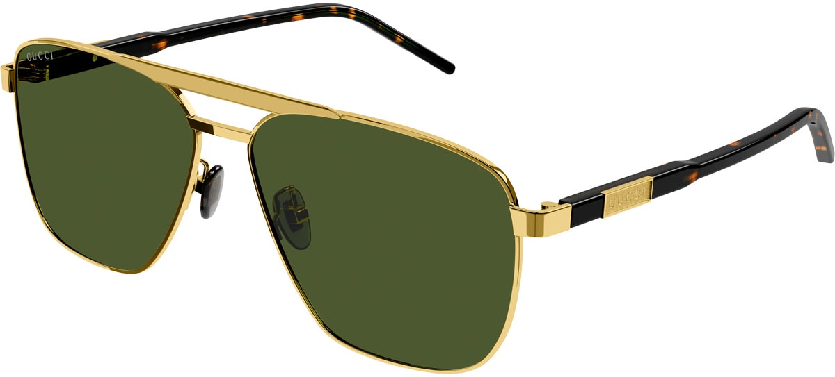 GUCCI: Or Navigator Frame Sungalsses Or - 1