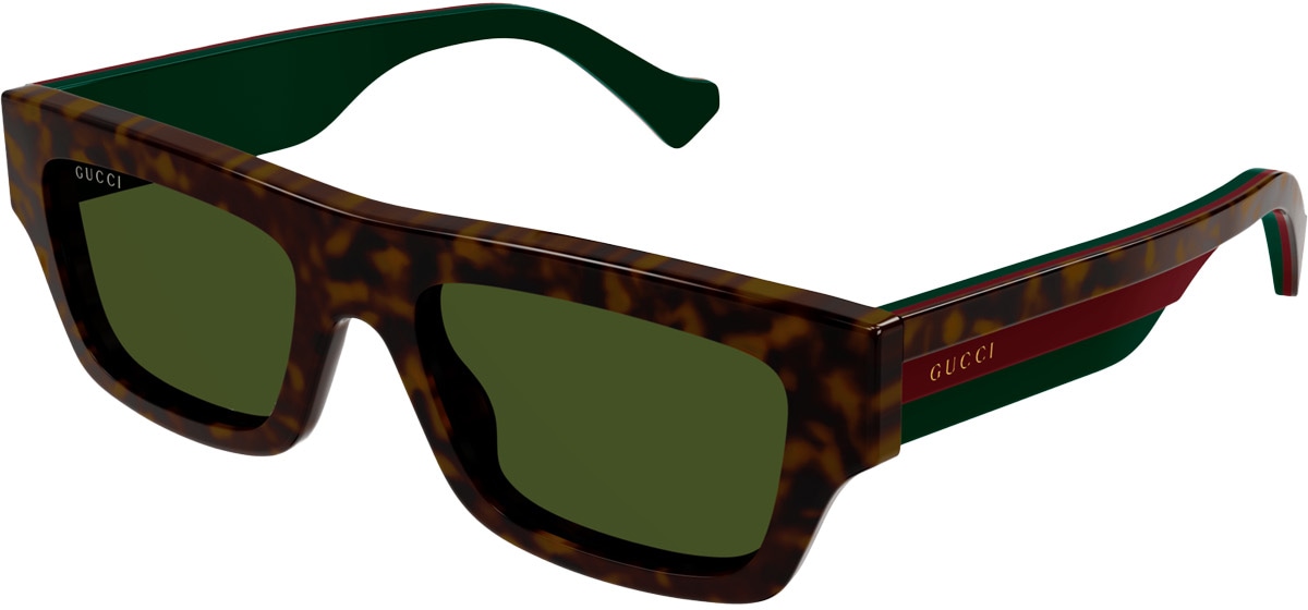 GUCCI: Brun Rectangle Frame Sunglasses Brun - 1