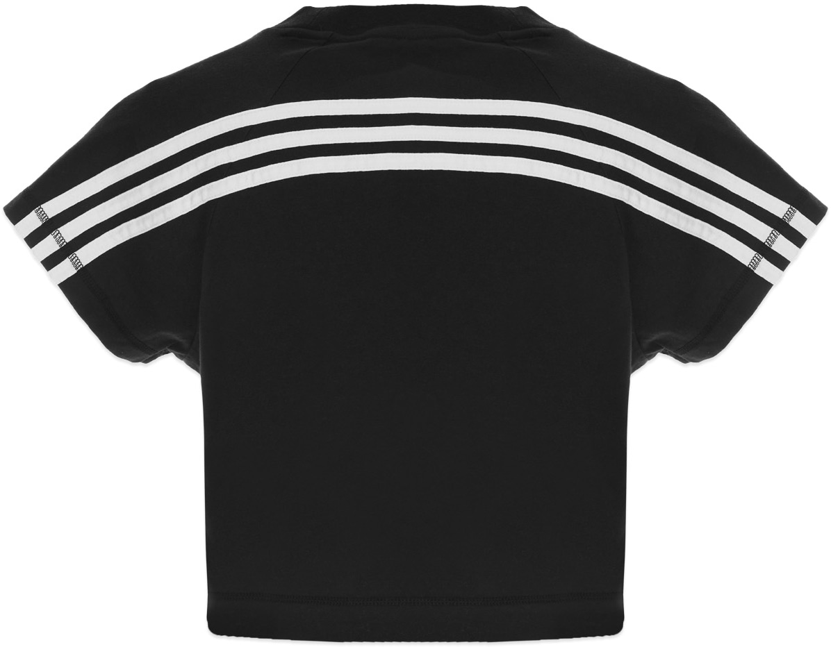 adidas Originals: Black Recycled Cotton Crop Top - 2