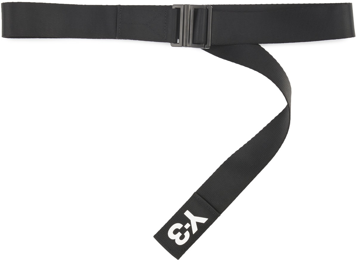 Y-3: Black Classic Logo Belt - 3