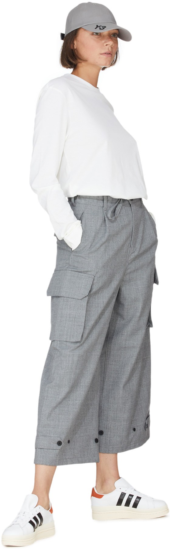 Y-3: Grey Classic Winter Cargo Pants - 5