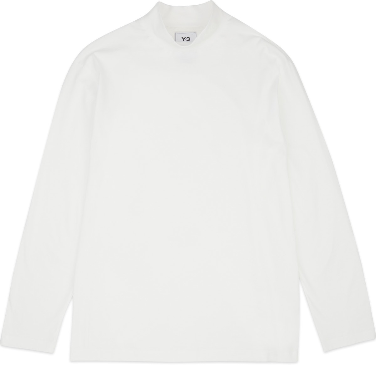 Y-3: Blanc T-shirt à manches longues et col cheminée Blanc - 1
