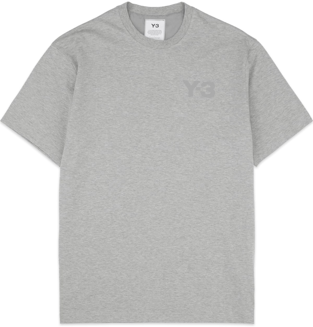 Y-3: Gris T-Shirt à Logo Gris - 1