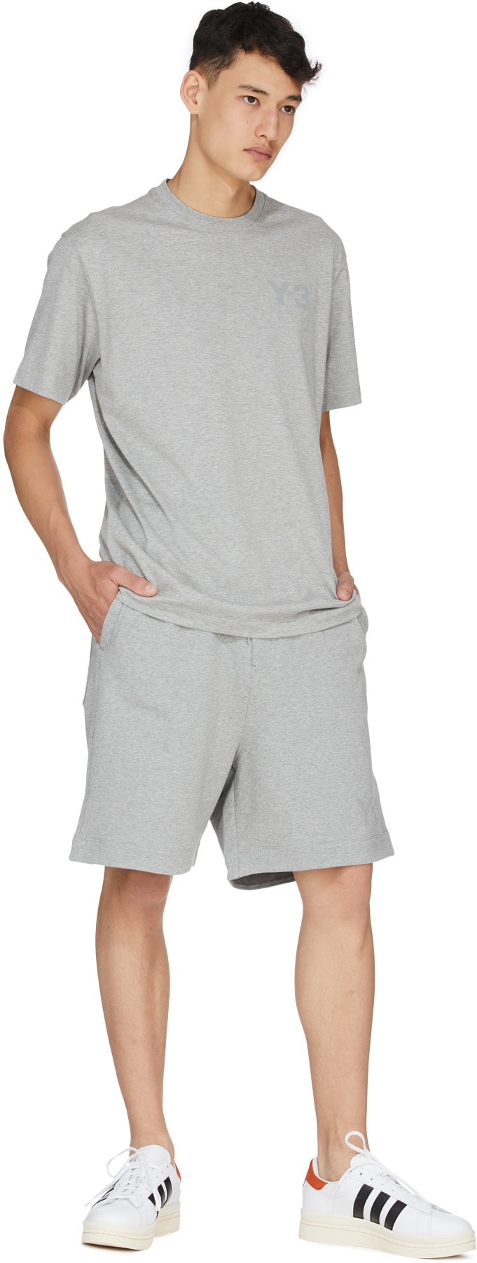 Y-3: Grey Classic Logo T-Shirt - 4