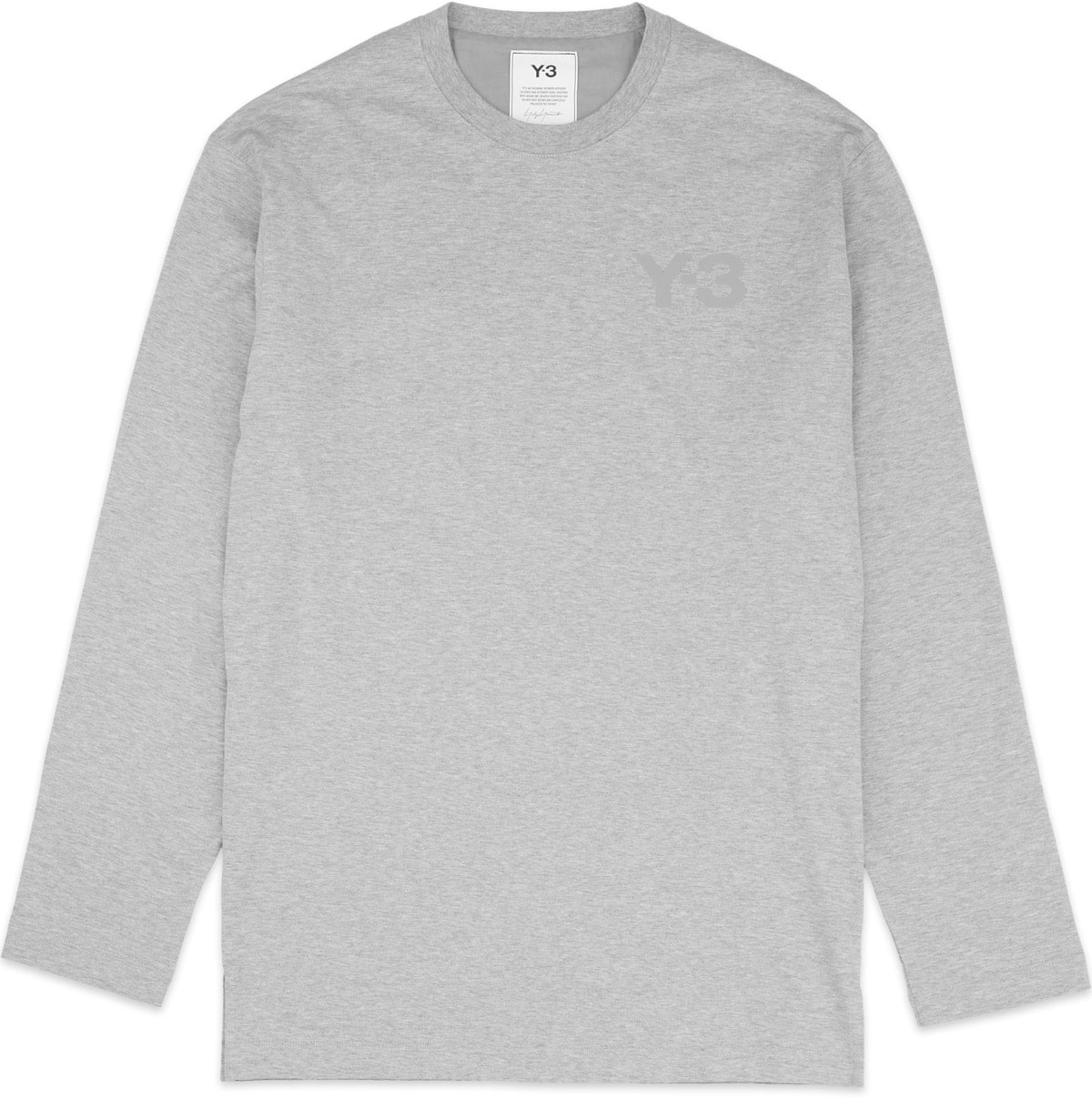 Y-3: Grey Classic Long Sleeve Logo T-Shirt - 1