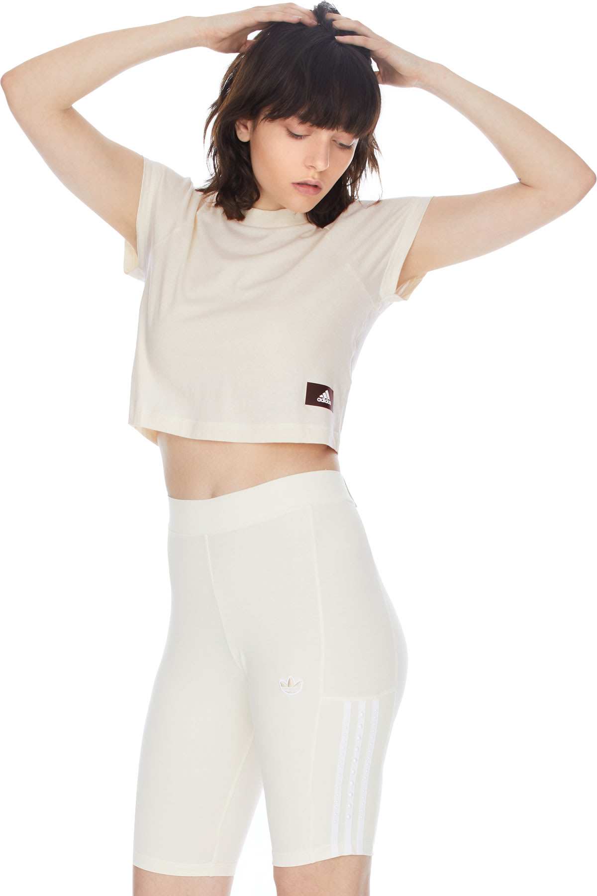 adidas Originals: White Recycled Cotton Crop Top - 3